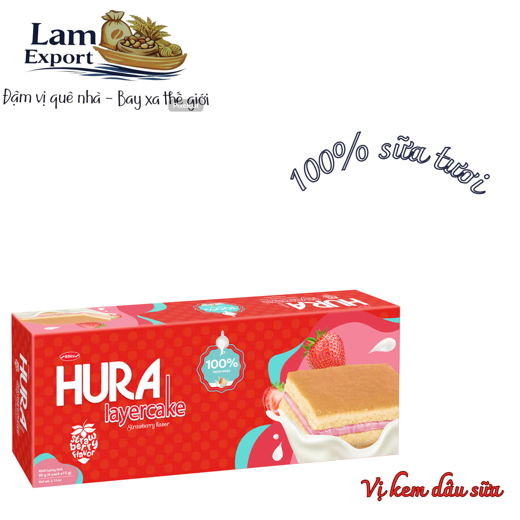 Bánh Hura layercake vị dâu